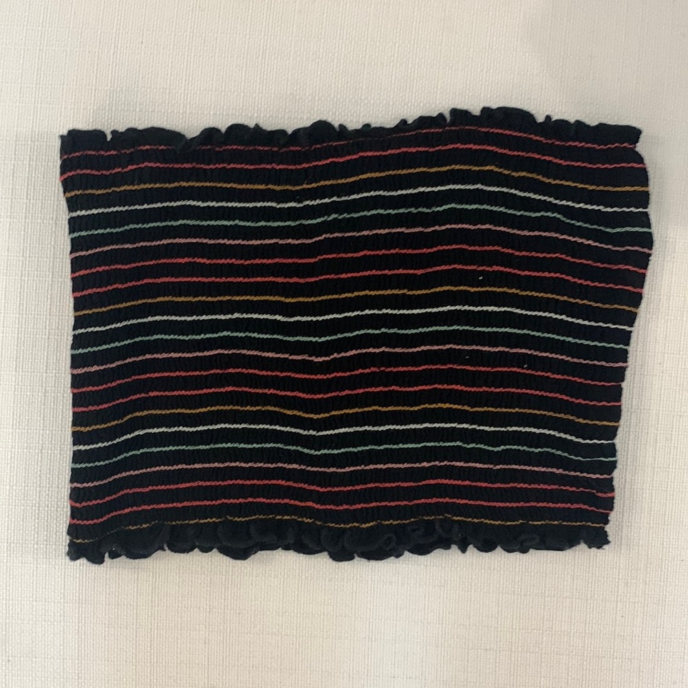 Rainbow stitched tube top